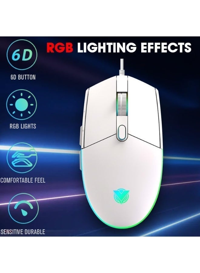 أيه أس أيه طقم ASA الاحترافي 4-في-1 للألعاب – لوحة مفاتيح ميكانيكية 60٪ بإضاءة RGB ومفاتيح زرقاء، ماوس ألعاب 6D، سماعة رأس احترافية ولوحة ماوس - Image 5